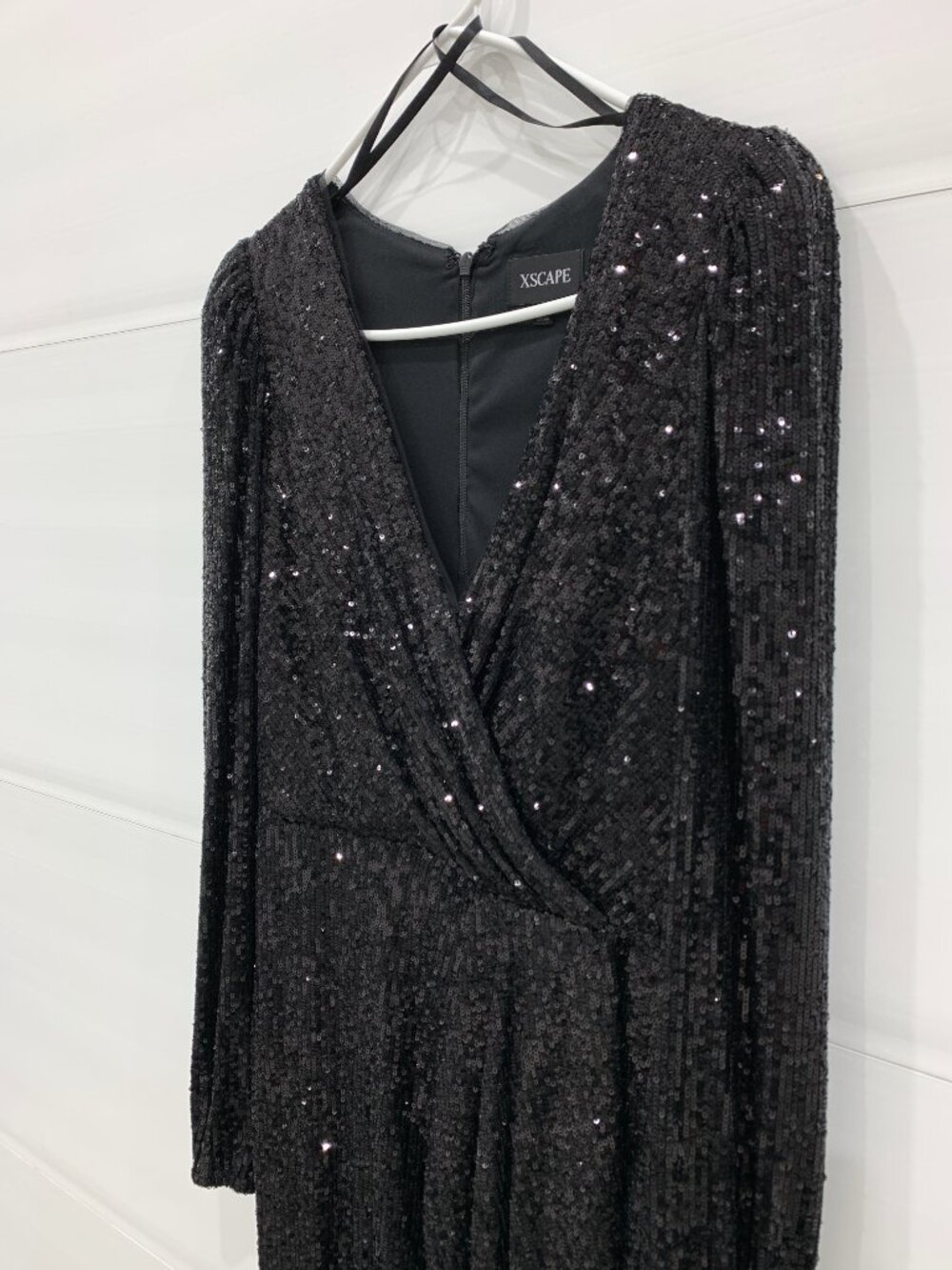 Xscape Long Sleeve Sequin Gown - Picture 10 of 13